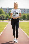 You Snooze You Lose Motivational T-Shirt | Hustle Mindset Graphic Tee | Poly Cotton Blend