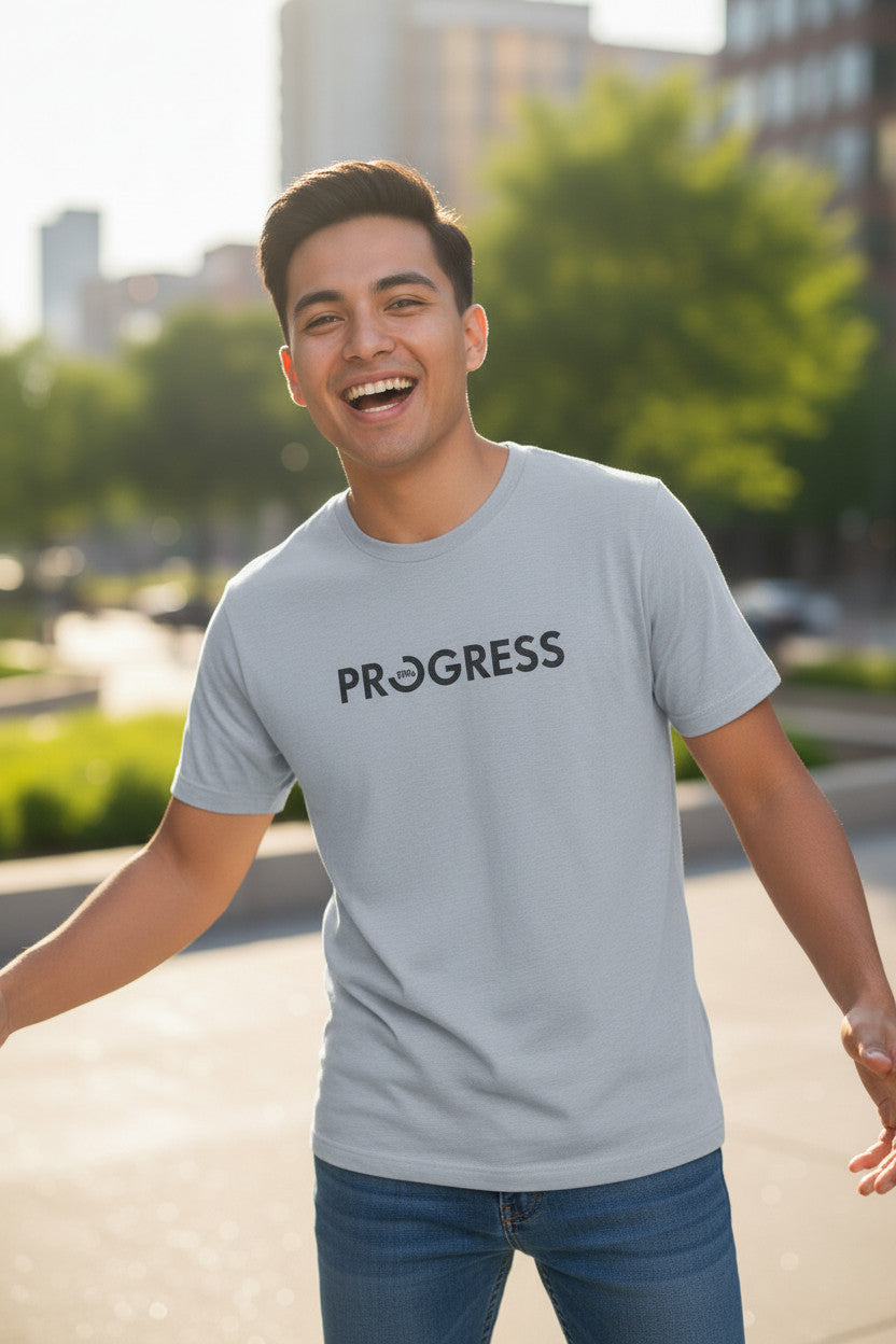 Progress 85% Motivational T-Shirt | Growth Mindset Graphic Tee | Poly Cotton Blend