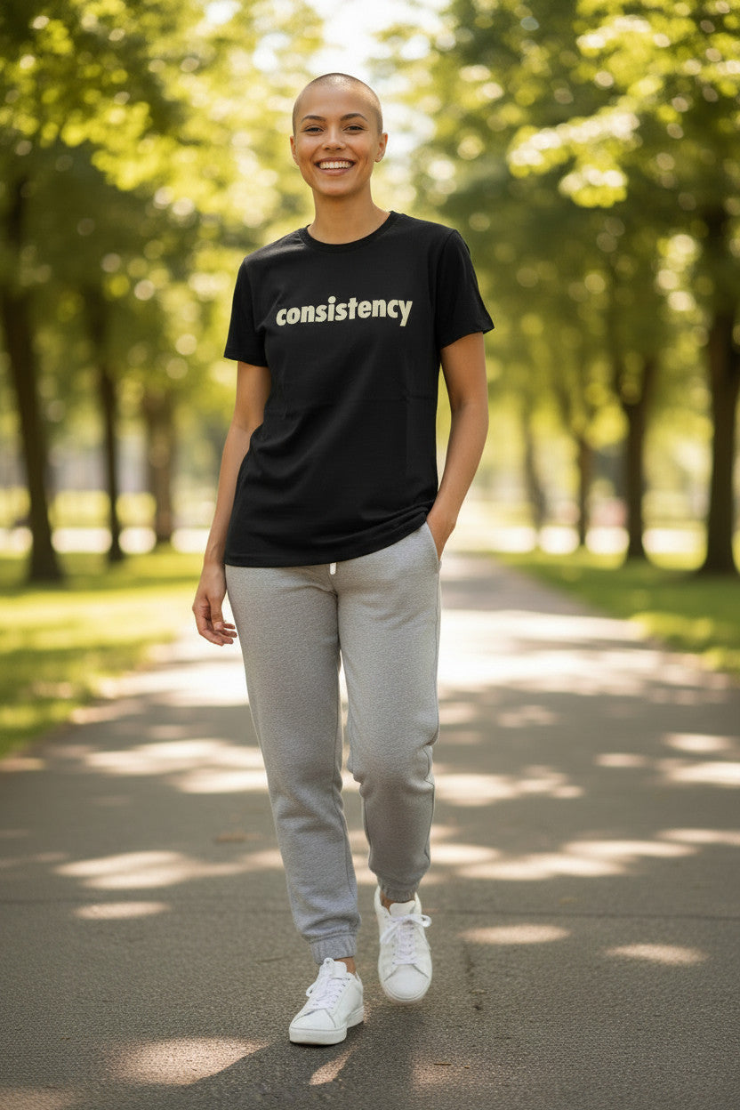 Consistency Motivational T-Shirt | Poly-Cotton Blend | Heat Transfer Vinyl Graphic Tee