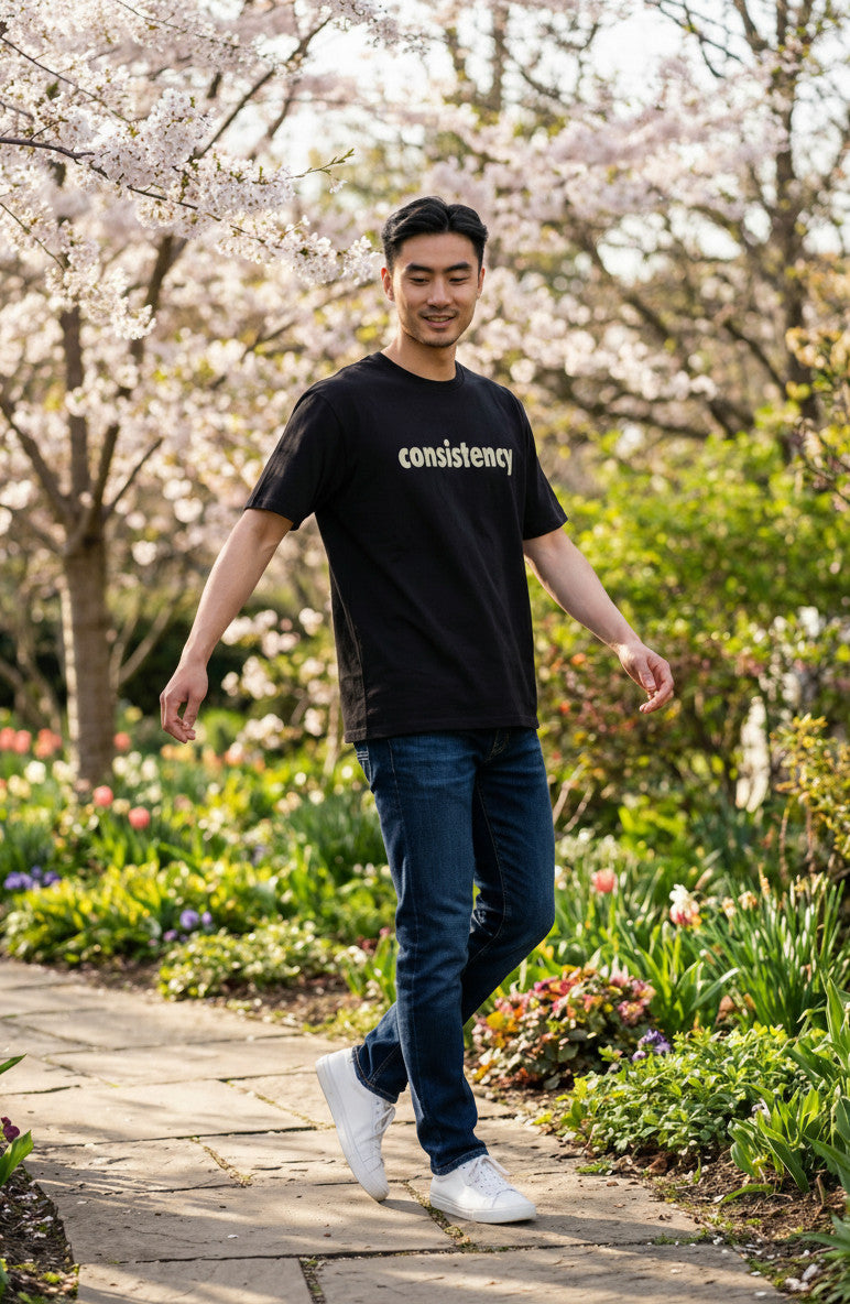 Consistency Motivational T-Shirt | Poly-Cotton Blend | Heat Transfer Vinyl Graphic Tee